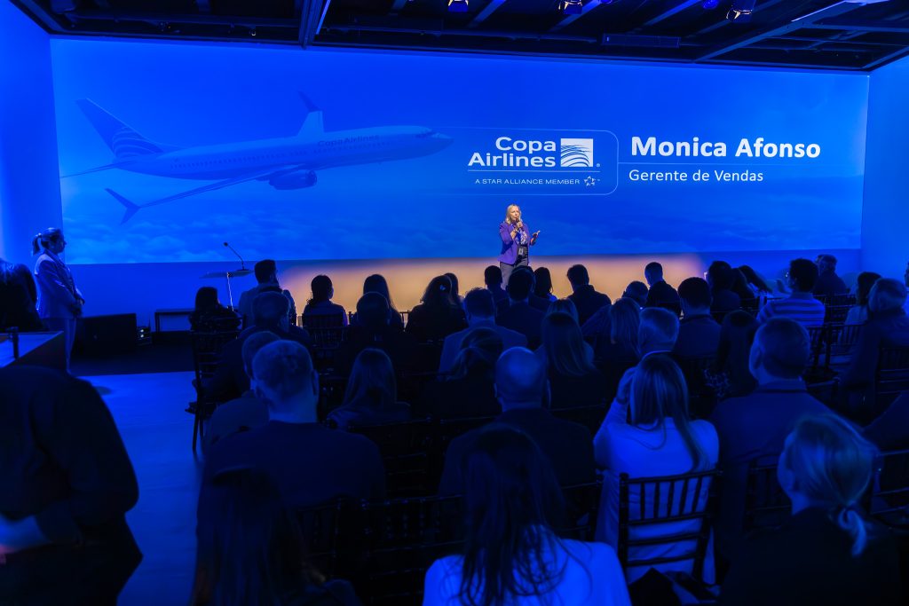 Lançamento da nova rota internacional da Copa Airlines foi no Hall de Projeções do Rooftop.